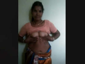 Indian housekeeper displays her breasts and intimate area
