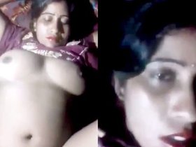 Sensual lovemaking with an attractive wife
