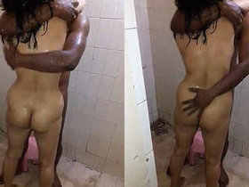 Indian couple takes a bath together