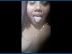 Private moments caught on camera in the restroom featuring an Indian wife