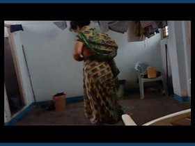 Bhabhi's secret recording of herself changing after a shower