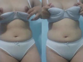 Attractive woman changes outfits