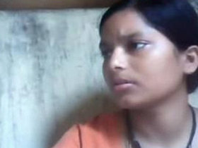 A charming and intelligent Indian girlfriend exposes her breasts, which are then sucked and fondled