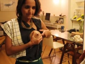 Sensual lactating wife in Indian home movie collection
