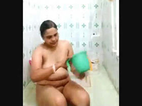 Indian aunty's sensual bath session in the restroom 2