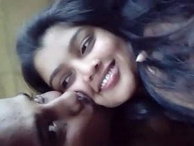 Indian woman performs oral sex on boyfriend with kisses