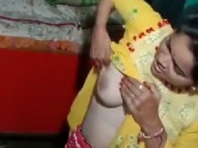 Sensual sister reveals her breasts to her brother