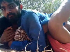 Indian village couple engages in open-air intimacy