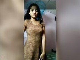 Selfie video of cutie Desi flashing her tits for her boyfriend