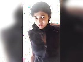 Sexy hottie teases her boyfriend with a striptease on the webcam