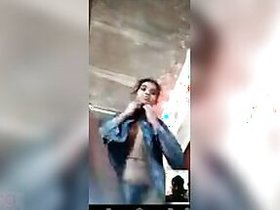 Girl Dehati Desi shows off her fluffy pussy on video call