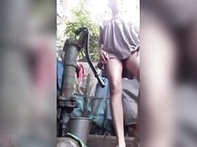 Dehati paddler bathes naked outdoors selfies episode