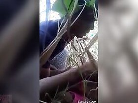The woods are a good place for Desi the slut and the XXX buddy to have sex.