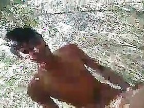 Indian teenager has group sex outdoors