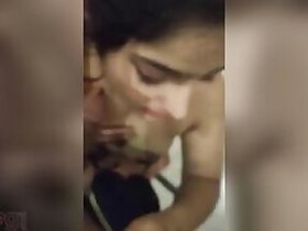 Newlywed Desi girl sucks her hard long cock MMC