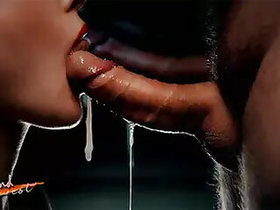 Slow blowjob. Pulsating Sperm in the Mouth