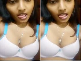 Cute girl for the money undresses and shows her big tits Part 3