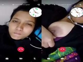Sexy Girl Shows Her Tits On Video Call