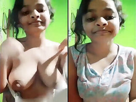 Cute College Student Shows Boobs