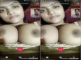 Pretty Girl Shows Her Big Boobs On Video Call