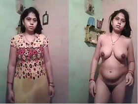Desi's wife undressing and bathing
