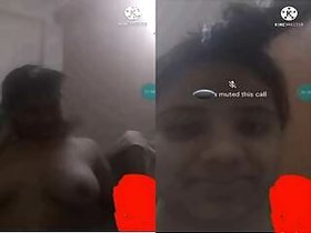 Desi Indian girl shows her tits on video call