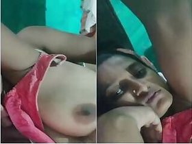 Desi Wife Squeezes Husband's Tits