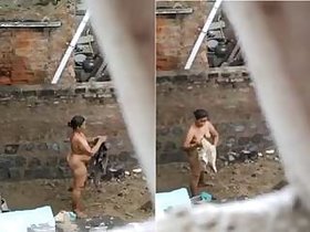 Desi Bhabha's Big Ass Outdoor Bathing Recording on Hidden Camera