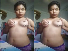 Pretty Indian girl shows her tits
